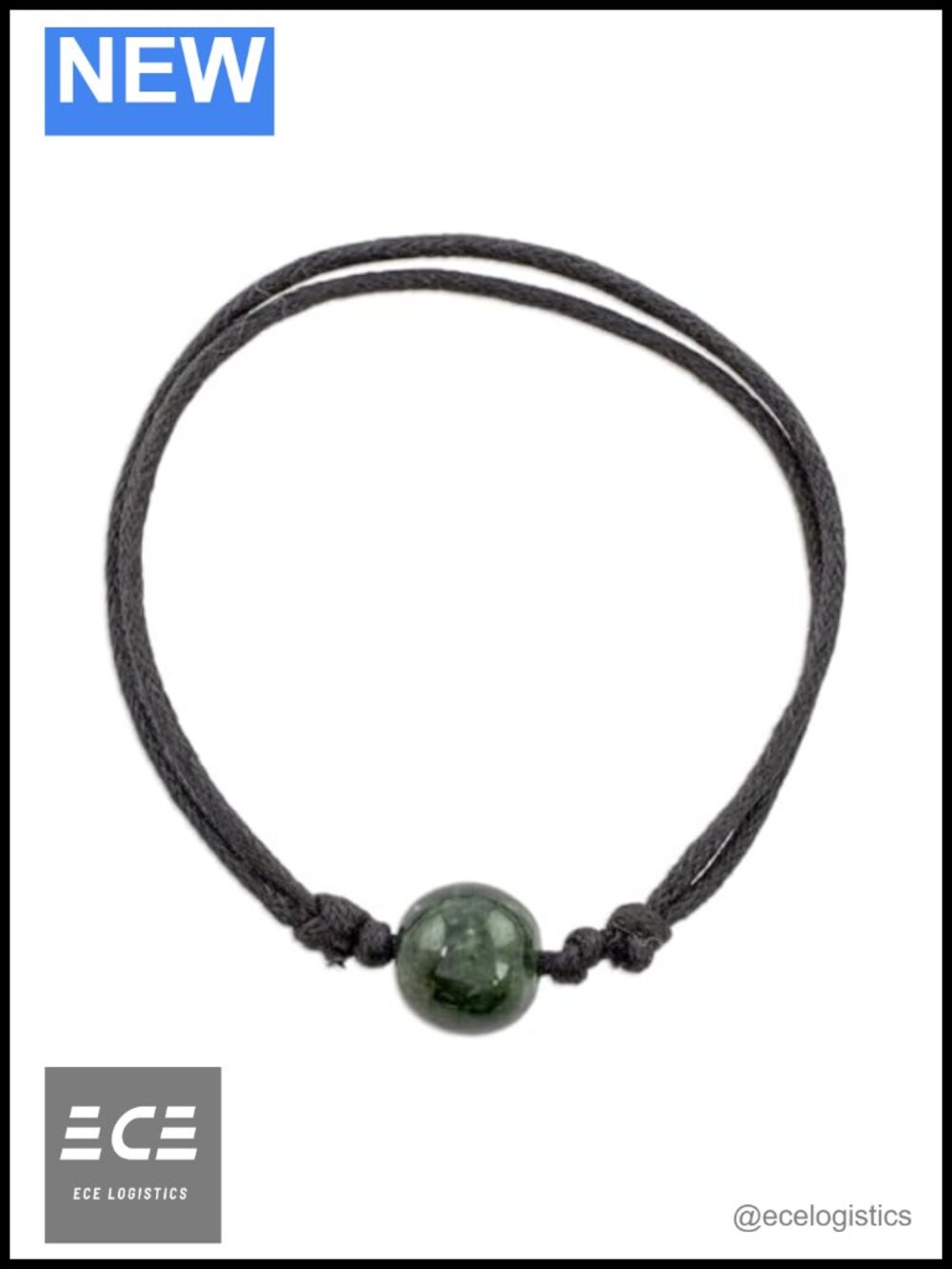 Handmade Jade Pendant Bracelet Adjustable Cotton Cord Artisan